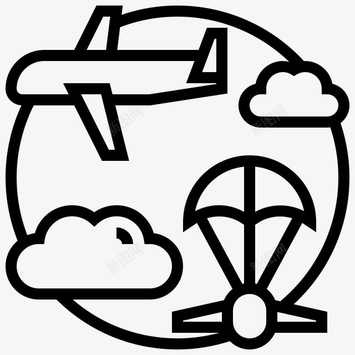 紧急情况事故飞机图标svg_新图网 https://ixintu.com 事故 机场2 紧急情况 跳伞 降落伞 飞机