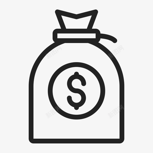 钱袋生意收入图标svg_新图网 https://ixintu.com 商业和金融 投资 收入 生意 金融 钱袋
