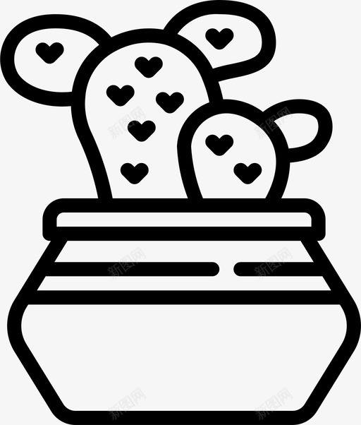 仙人掌植物32线形图标svg_新图网 https://ixintu.com 仙人掌 植物 线形