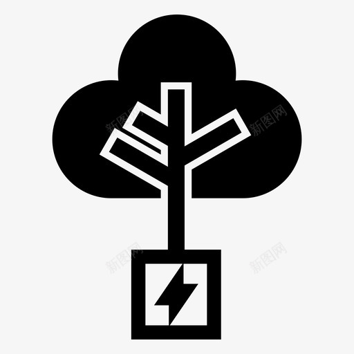 绿色电力生态电力图标svg_新图网 https://ixintu.com 环境 生态 电力 绿色电力 能源