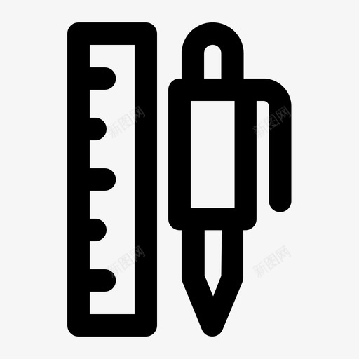 文具教育用品钢笔图标svg_新图网 https://ixintu.com 学校 尺子 教育 文具 用品 钢笔 铅笔