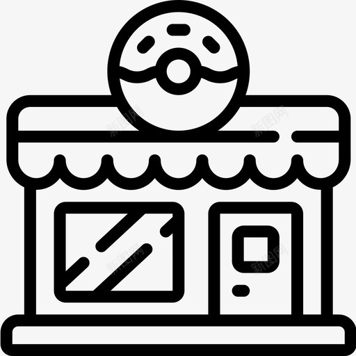 甜甜圈店便利设施8线性图标svg_新图网 https://ixintu.com 便利设施8 甜甜圈店 线性