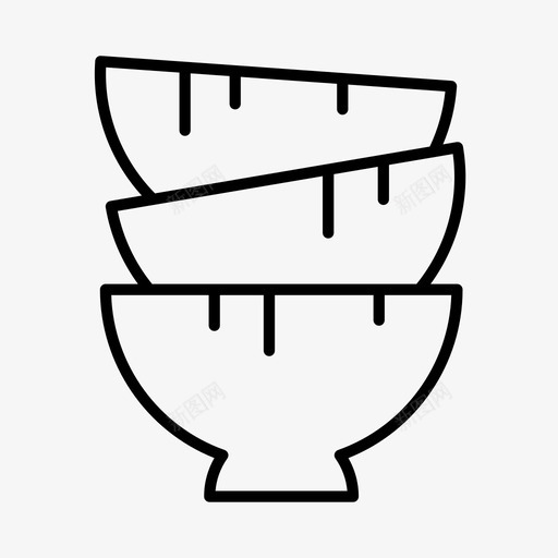 脏盘子碗清洁图标svg_新图网 https://ixintu.com 厨房 家务 房子 洗衣 清洁 碗 脏盘子