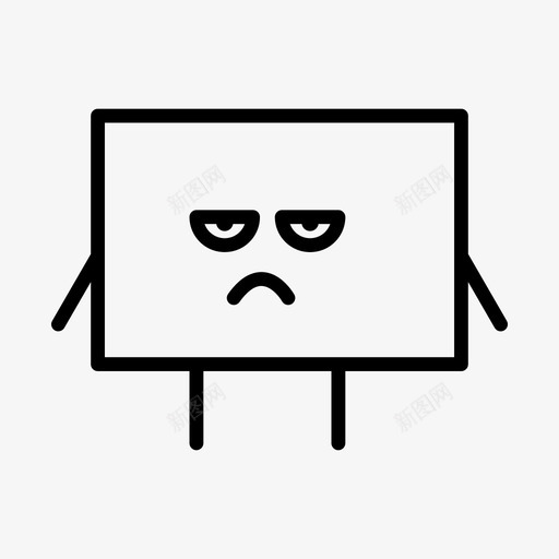抑郁矩形卡通可爱图标svg_新图网 https://ixintu.com 卡通 可爱 悲伤 情绪 情绪形状 抑郁矩形