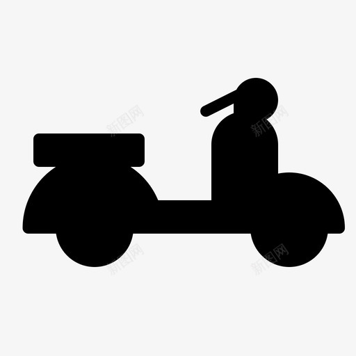 滑板车摩托车骑乘图标svg_新图网 https://ixintu.com 两轮 公路 摩托车 标志 滑板车 车辆 运输 骑乘