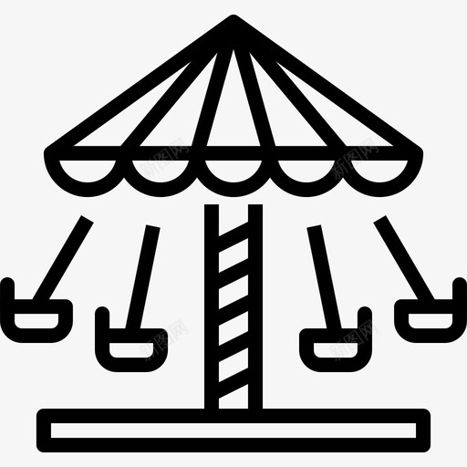 旋转木马娱乐嘉年华图标svg_新图网 https://ixintu.com 啤酒节 嘉年华 娱乐 庆祝 旋转木马 游乐场