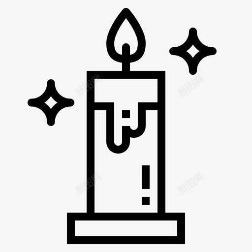 蜡烛冬季69直线型图标svg_新图网 https://ixintu.com 冬季 直线 线型 蜡烛