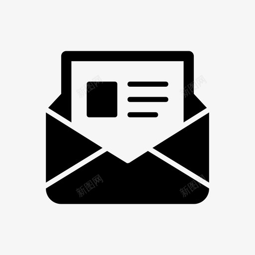 电子邮件附件信件图标svg_新图网 https://ixintu.com 信件 消息 电子邮件 阅读 附件