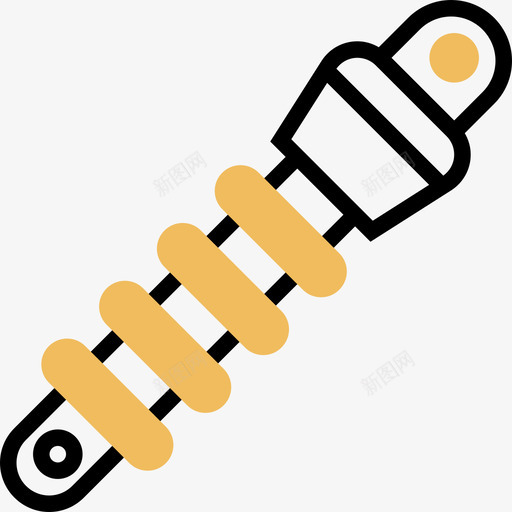 弹簧汽车零件16黄色阴影图标svg_新图网 https://ixintu.com 弹簧 汽车零件 阴影 黄色
