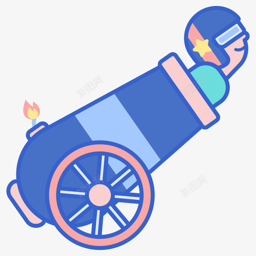 加农炮马戏团76线性颜色图标svg_新图网 https://ixintu.com 加农炮 线性 颜色 马戏团