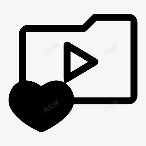 视频文件夹心脏文件夹爱情图标svg_新图网 https://ixintu.com 心脏文件夹 爱情 社交媒体 视频文件夹