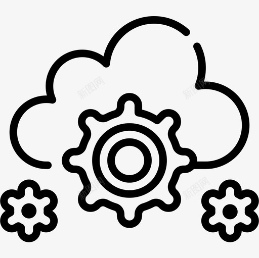 云计算web开发52线性图标svg_新图网 https://ixintu.com web开发52 云计算 线性