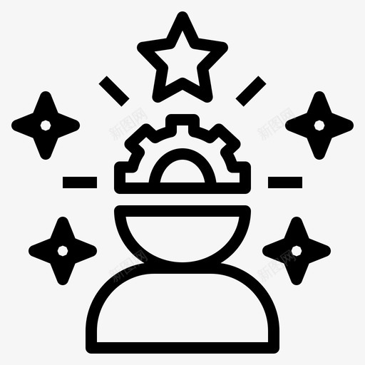 创造力建设性创造性图标svg_新图网 https://ixintu.com 人性化 创造力 创造性 塑造 大脑 建设性 思维 成性 生成