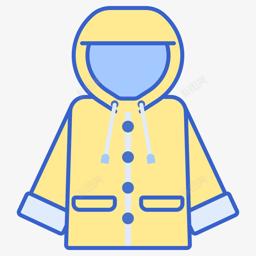 雨衣天气221线性颜色图标svg_新图网 https://ixintu.com 天气221 线性颜色 雨衣