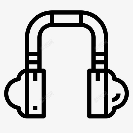 耳罩冬季69线状图标svg_新图网 https://ixintu.com 冬季 线状 耳罩