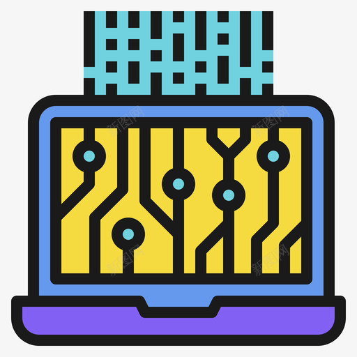计算机数据科学18线性颜色图标svg_新图网 https://ixintu.com 数据科学18 线性颜色 计算机