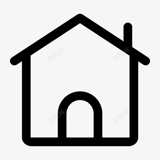 底部导航栏-首页(线框)svg_新图网 https://ixintu.com 底部导航栏-首页(线框)