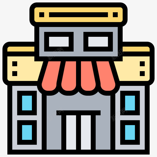 超市城市60线性颜色图标svg_新图网 https://ixintu.com 城市 线性 超市 颜色