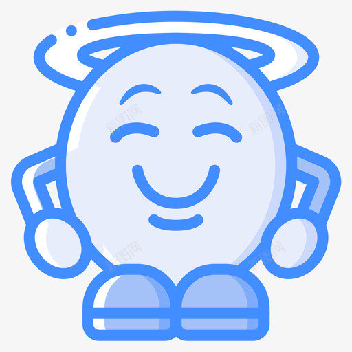 天使表情人物1蓝色图标svg_新图网 https://ixintu.com 人物 天使 蓝色 表情