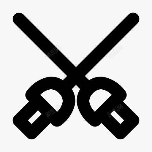 交叉剑战斗自卫图标svg_新图网 https://ixintu.com 交叉 战斗 自卫 运动