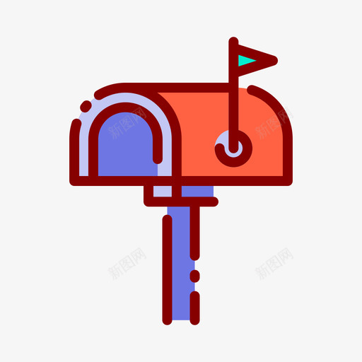 邮箱家庭生活23线性颜色图标svg_新图网 https://ixintu.com 家庭生活23 线性颜色 邮箱