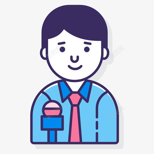 记者传播媒体3线色图标svg_新图网 https://ixintu.com 传播媒体3 线色 记者