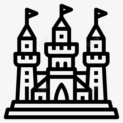 城堡游乐场要塞图标svg_新图网 https://ixintu.com 公园 地标 城堡 娱乐 游乐场 要塞 轮廓