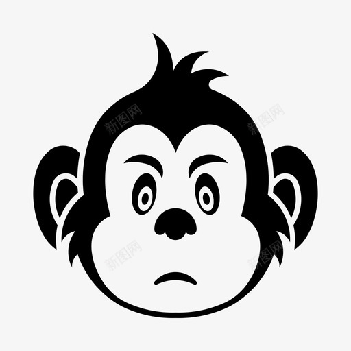 悲伤表情猴子图标svg_新图网 https://ixintu.com 反应 悲伤 猴子 猴子表情 表情