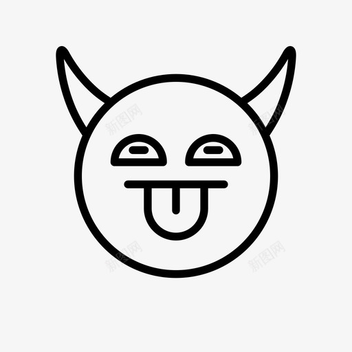 恶魔脸角图标svg_新图网 https://ixintu.com 1行 恶魔 舌头 表情
