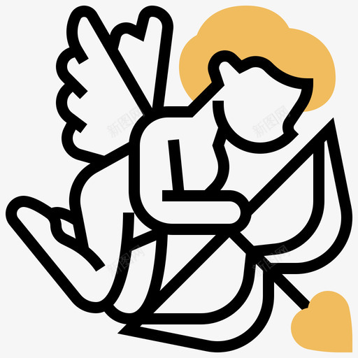 丘比特222号婚礼黄影图标svg_新图网 https://ixintu.com 222号 丘比特 婚礼 黄影