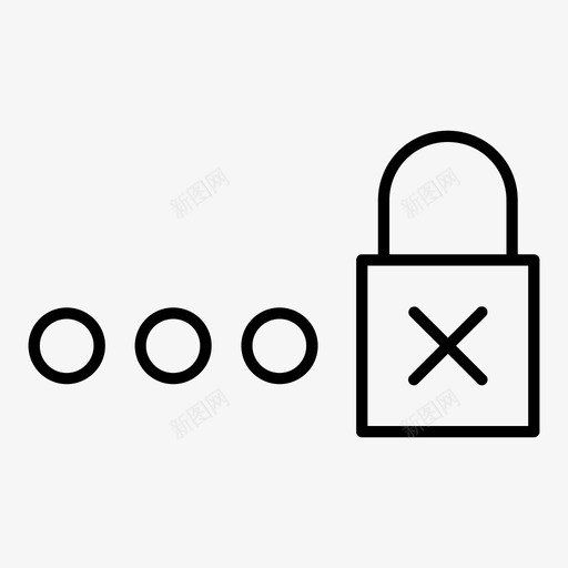 错误锁定挂锁图标svg_新图网 https://ixintu.com 挂锁 流行 锁定 错误