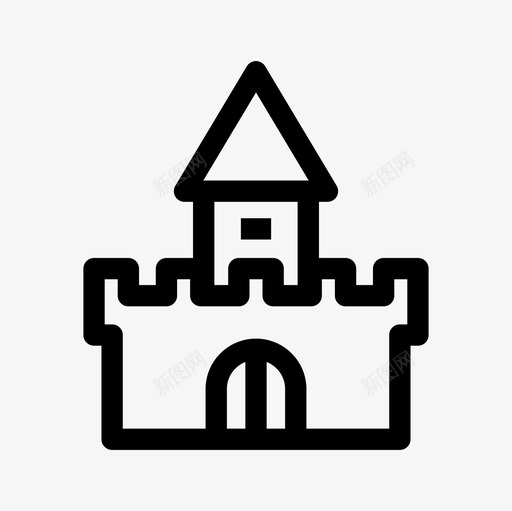城堡地方直线图标svg_新图网 https://ixintu.com 地方 城堡 直线