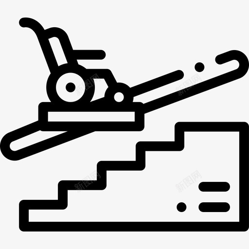 自动扶梯残疾人援助7直线图标svg_新图网 https://ixintu.com 残疾人援助7 直线 自动扶梯