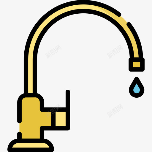 水龙头水管工34线颜色图标svg_新图网 https://ixintu.com 水管 水龙头 管工 颜色