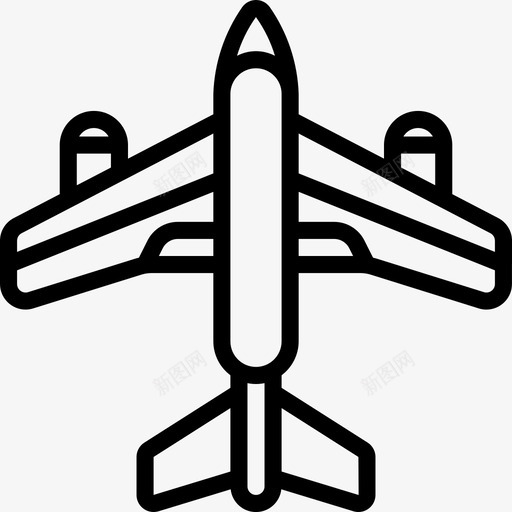 飞机航空44直线型图标svg_新图网 https://ixintu.com 直线型 航空44 飞机