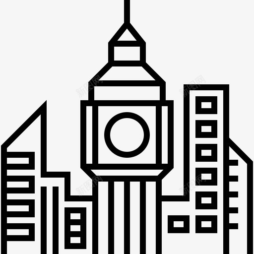 城市城市71直线图标svg_新图网 https://ixintu.com 城市 直线