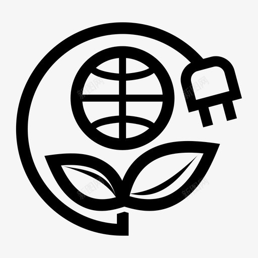 绿色电力生态电力图标svg_新图网 https://ixintu.com 环境 生态 电力 绿色电力 能源