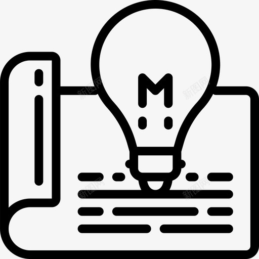 想法茎8线性图标svg_新图网 https://ixintu.com 想法 线性