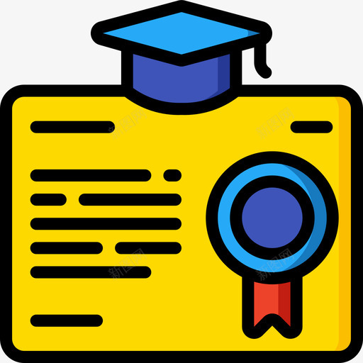 学历291线性颜色图标svg_新图网 https://ixintu.com 学历291 线性颜色