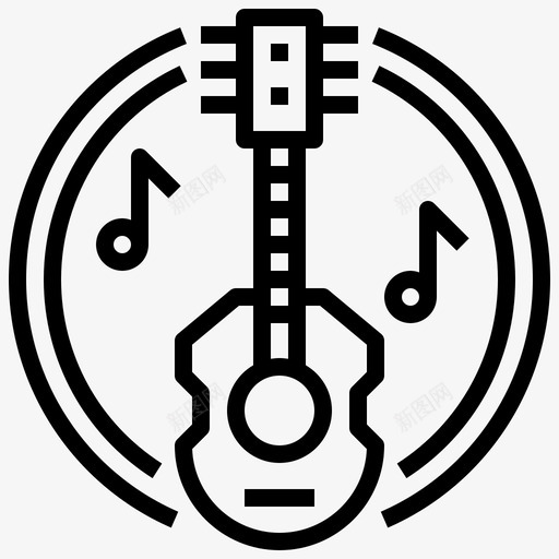 吉他音乐80线性图标svg_新图网 https://ixintu.com 吉他 线性 音乐80