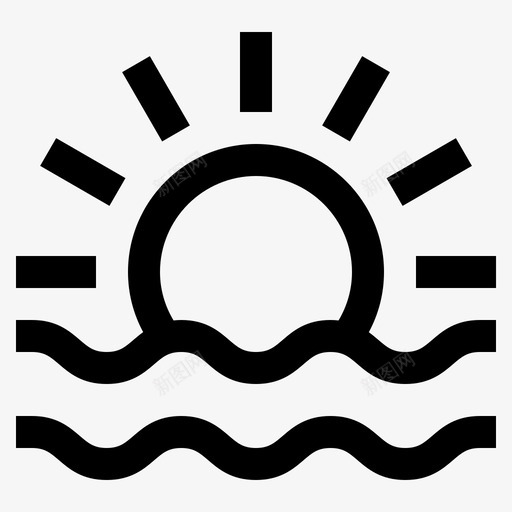 日出出海旅游图标svg_新图网 https://ixintu.com 出海 度假 旅游 日出