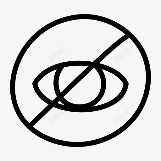 看不见交叉眼睛图标svg_新图网 https://ixintu.com 交叉 拉稀 看不见 眼睛