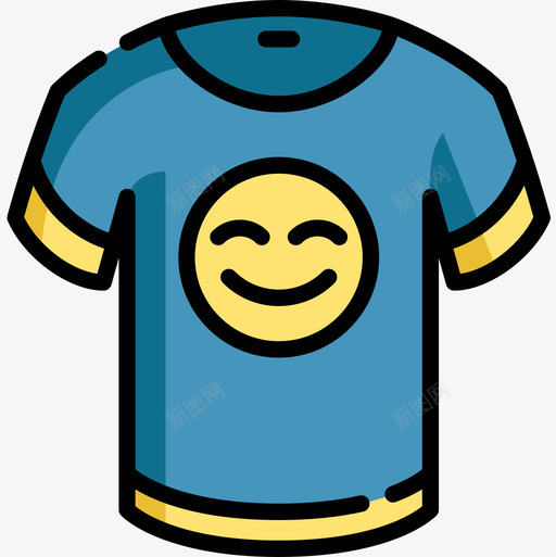 T恤衣服110直线颜色图标svg_新图网 https://ixintu.com T恤 直线颜色 衣服110