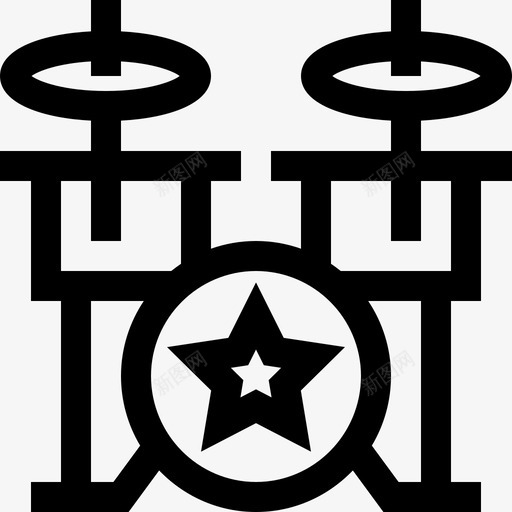 鼓组摇滚乐22线性图标svg_新图网 https://ixintu.com 摇滚乐 线性 鼓组