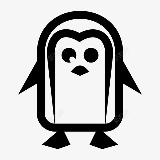 企鹅动物鸟图标svg_新图网 https://ixintu.com 企鹅 动物 极地动物 雪地动物 鸟