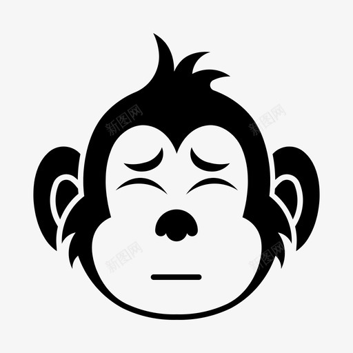 反应表情猴子图标svg_新图网 https://ixintu.com 反应 悲伤 猴子 猴子表情 表情