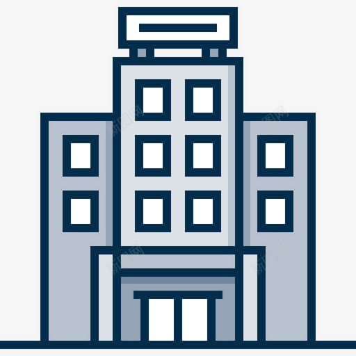 酒店城市72线性颜色图标svg_新图网 https://ixintu.com 城市72 线性颜色 酒店