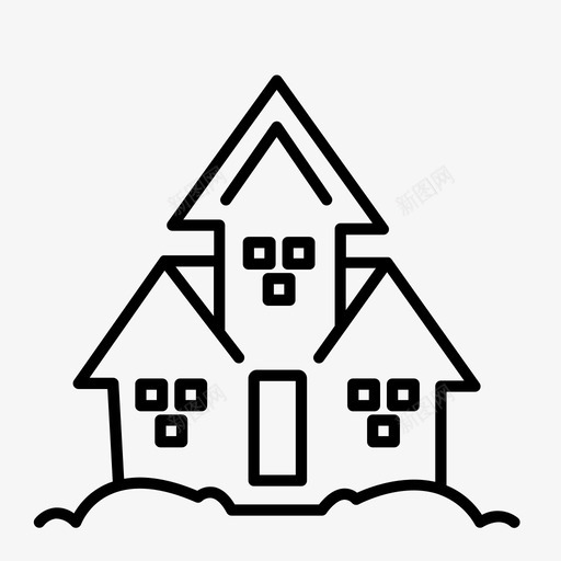 鬼屋南瓜恐怖图标svg_新图网 https://ixintu.com 南瓜 吸血鬼 恐怖 鬼屋