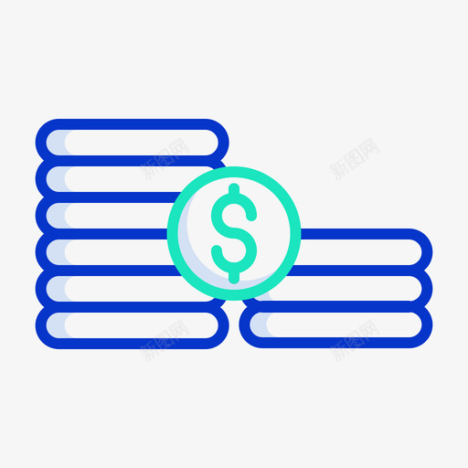 硬币货币12轮廓颜色图标svg_新图网 https://ixintu.com 硬币 货币 轮廓 颜色