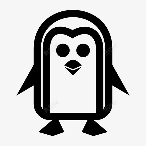 企鹅动物鸟图标svg_新图网 https://ixintu.com 企鹅 动物 极地 雪地